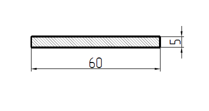 МП-Шина 60х5-DIN, 6 метров